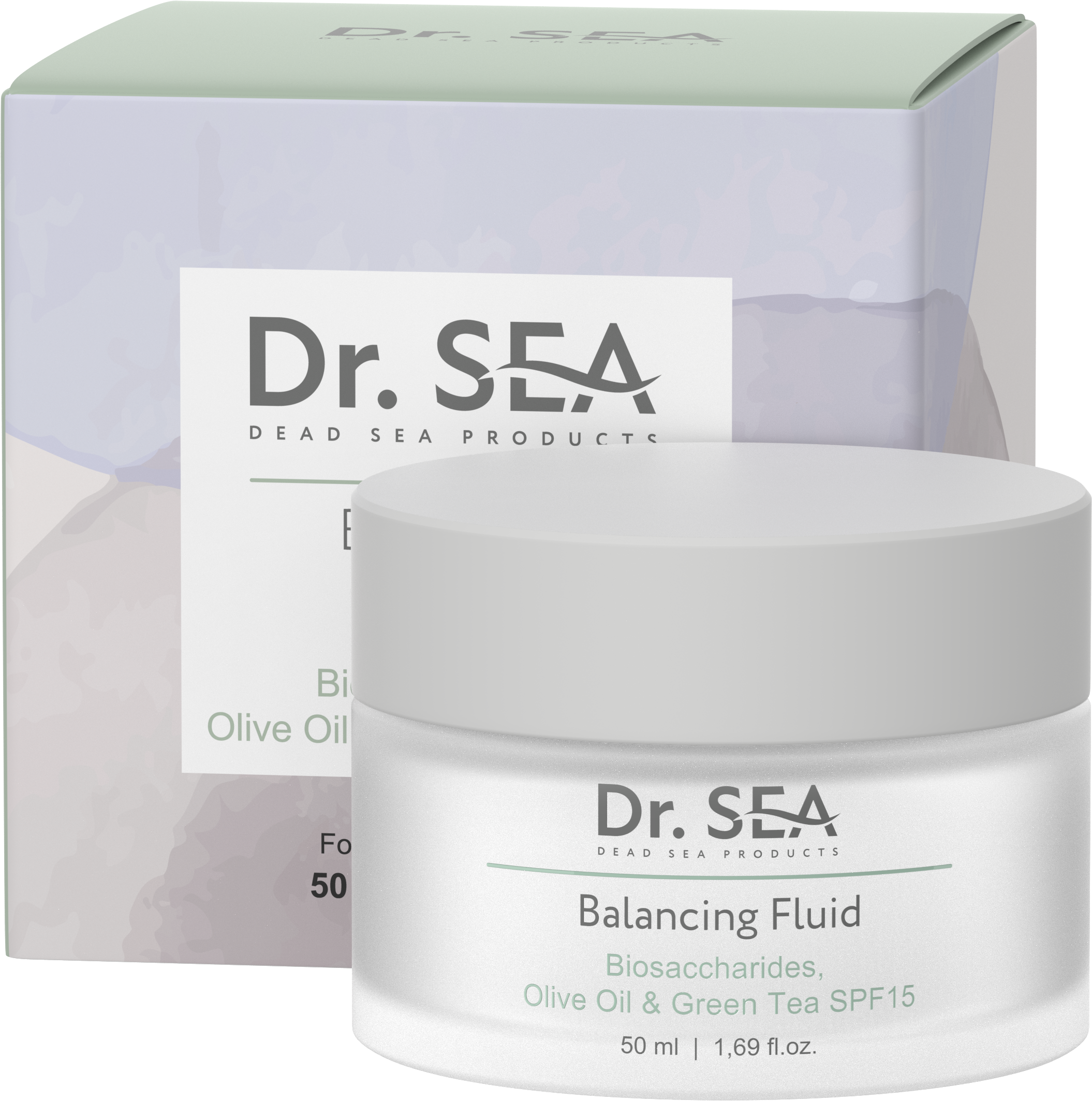 BALANCING FLUID - BIOSACCHARIDES, OLIVE OIL & GREEN TEA SPF15, 50 ml