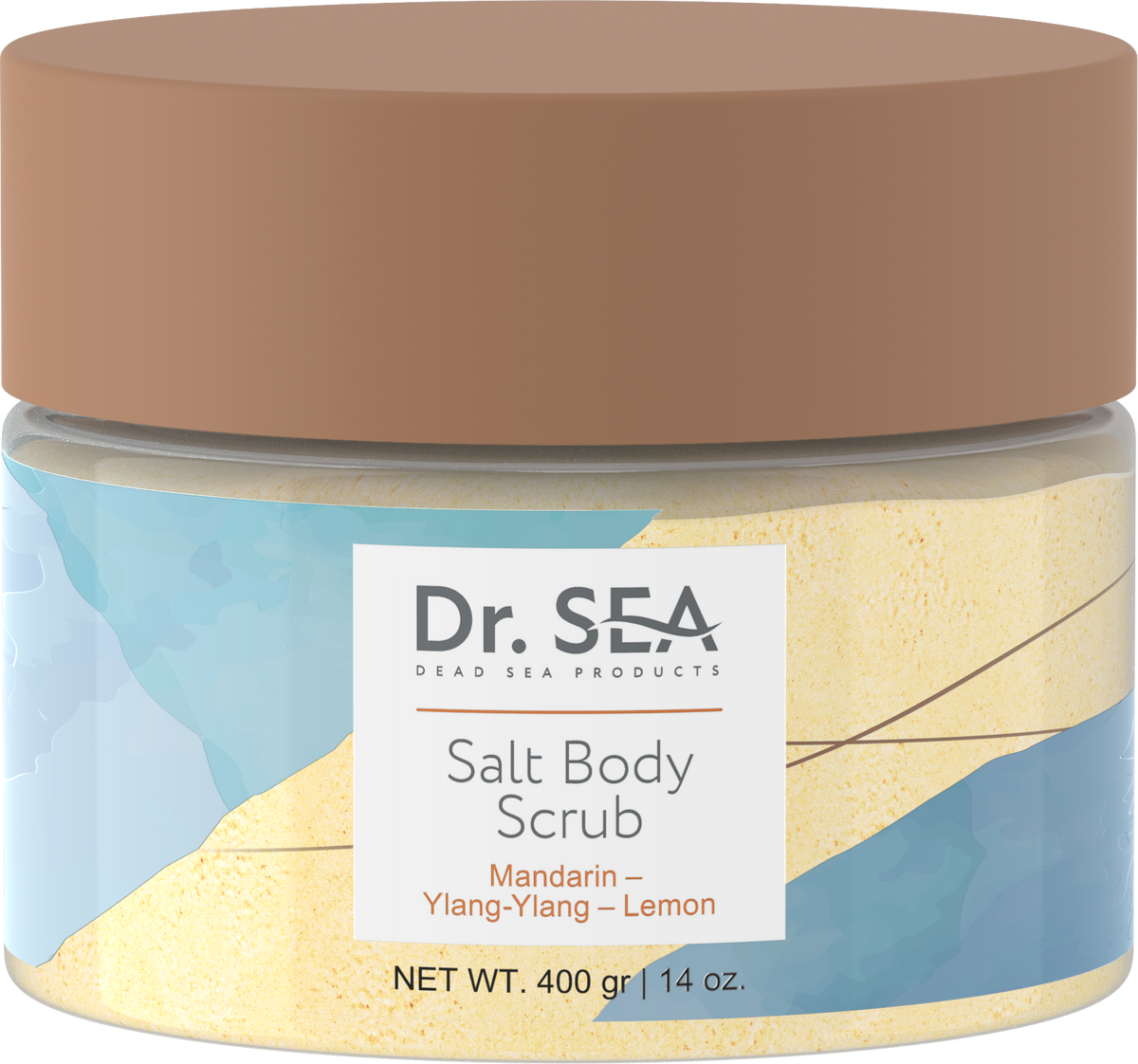 SALT BODY SCRUB MANDARIN - YLANG-YLANG - LEMON, 400 g