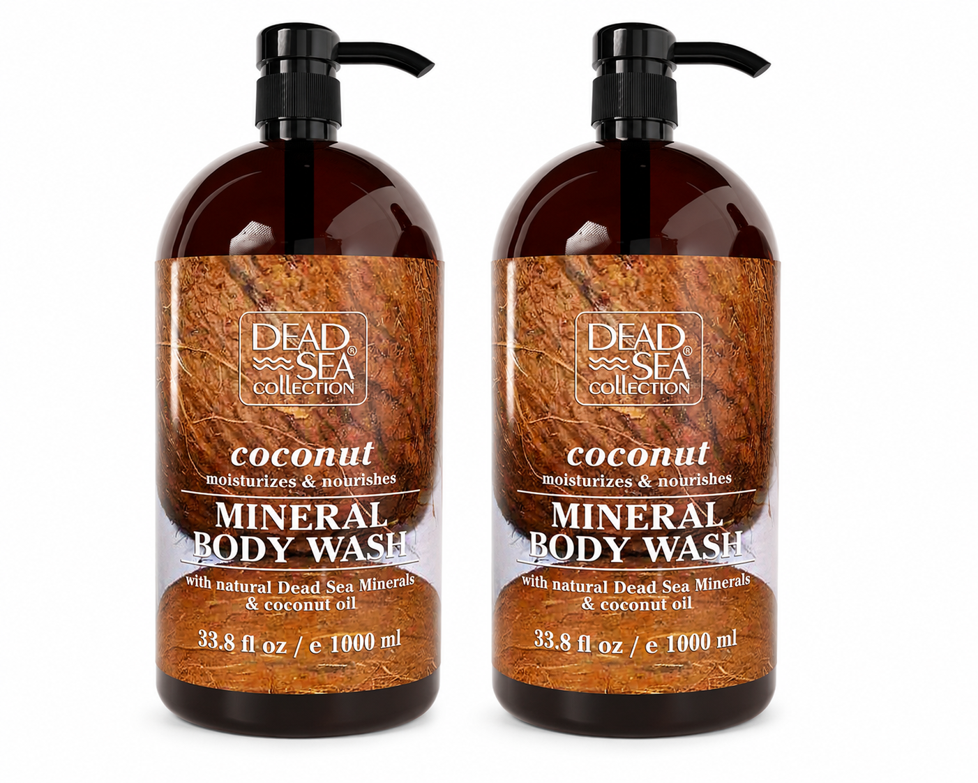 2*DSC Coconut Body Wash 33.8fl.oz/1000ml bottle + pump