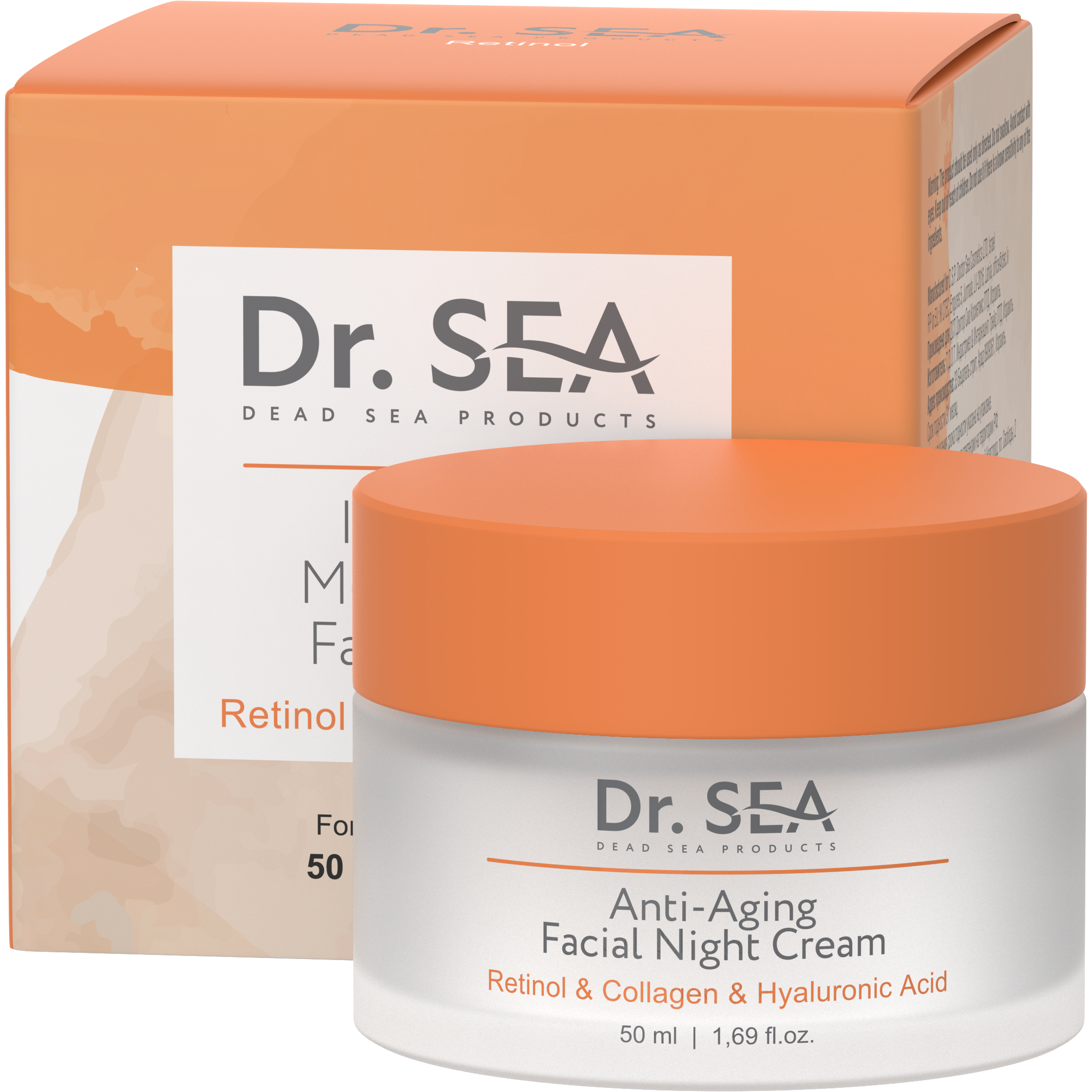 ANTI-AGING FACIAL NIGHT CREAM - RETINOL, COLLAGEN & HYALURONIC ACID, 50 ml