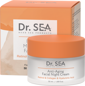 ANTI-AGING FACIAL NIGHT CREAM - RETINOL, COLLAGEN & HYALURONIC ACID, 50 ml