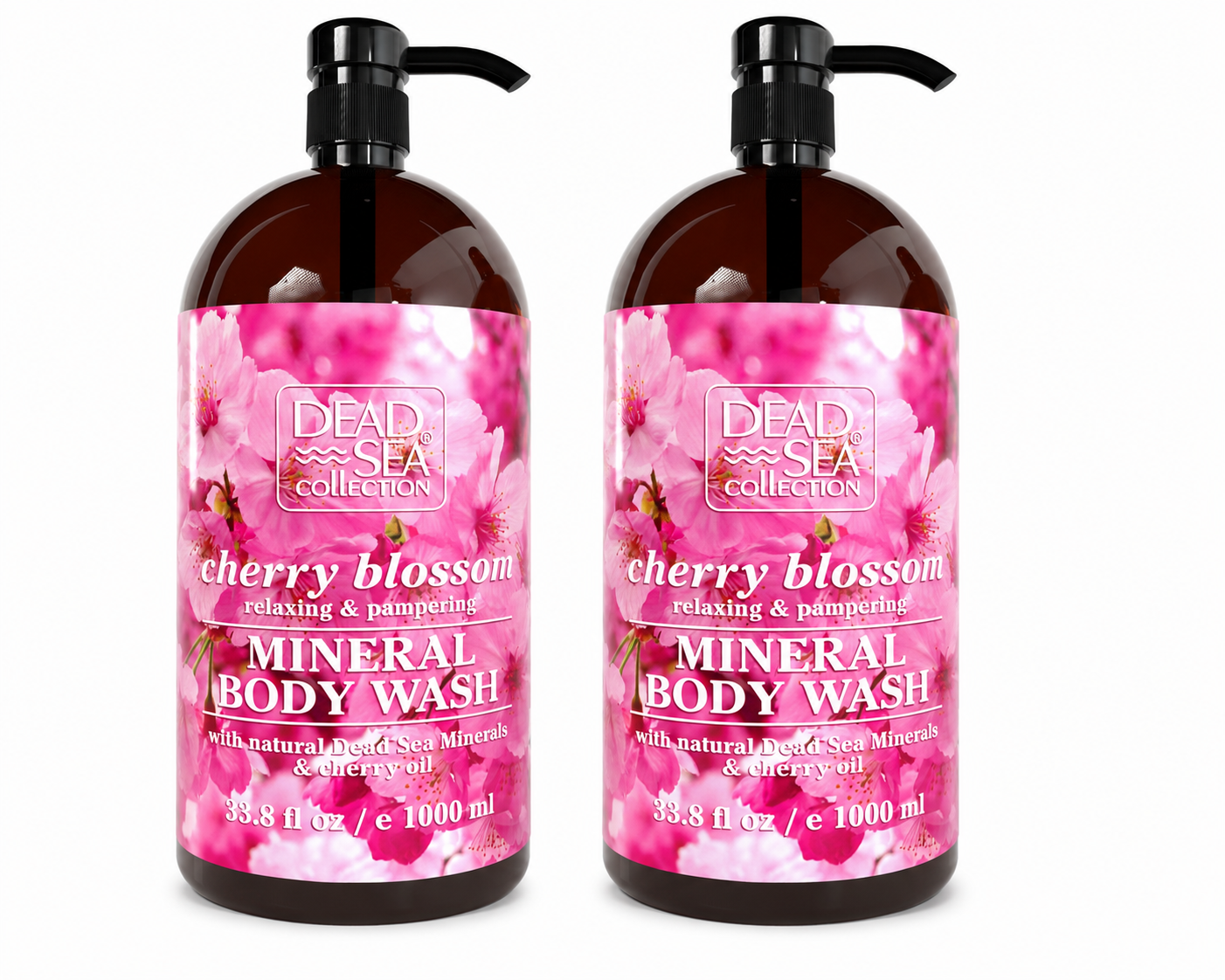 2 * DSC Cherry Blossom Body Wash 33.8fl.oz/1000ml bottle + pump