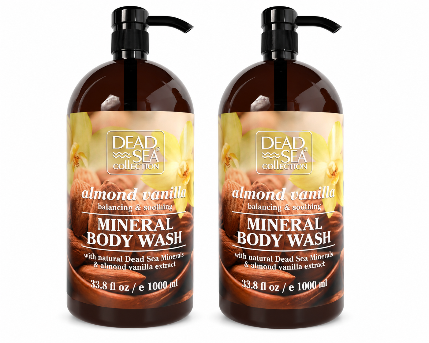 2 * DSC Almond Vanilla Body Wash 33.8fl.oz/1000ml bottle