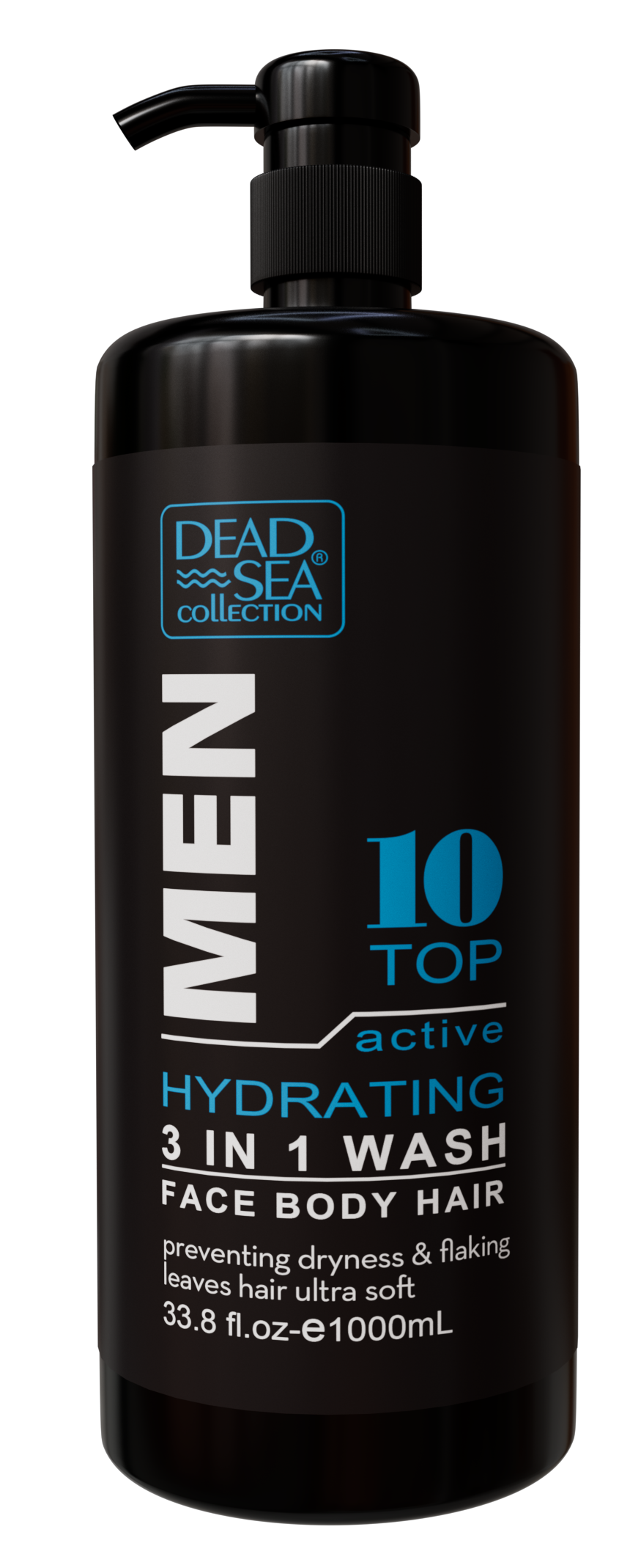DSC TOP 10 MEN'S Face/ Hair & Body 3 in 1 33.8fl.oz/ 1000ml. bottle + pump