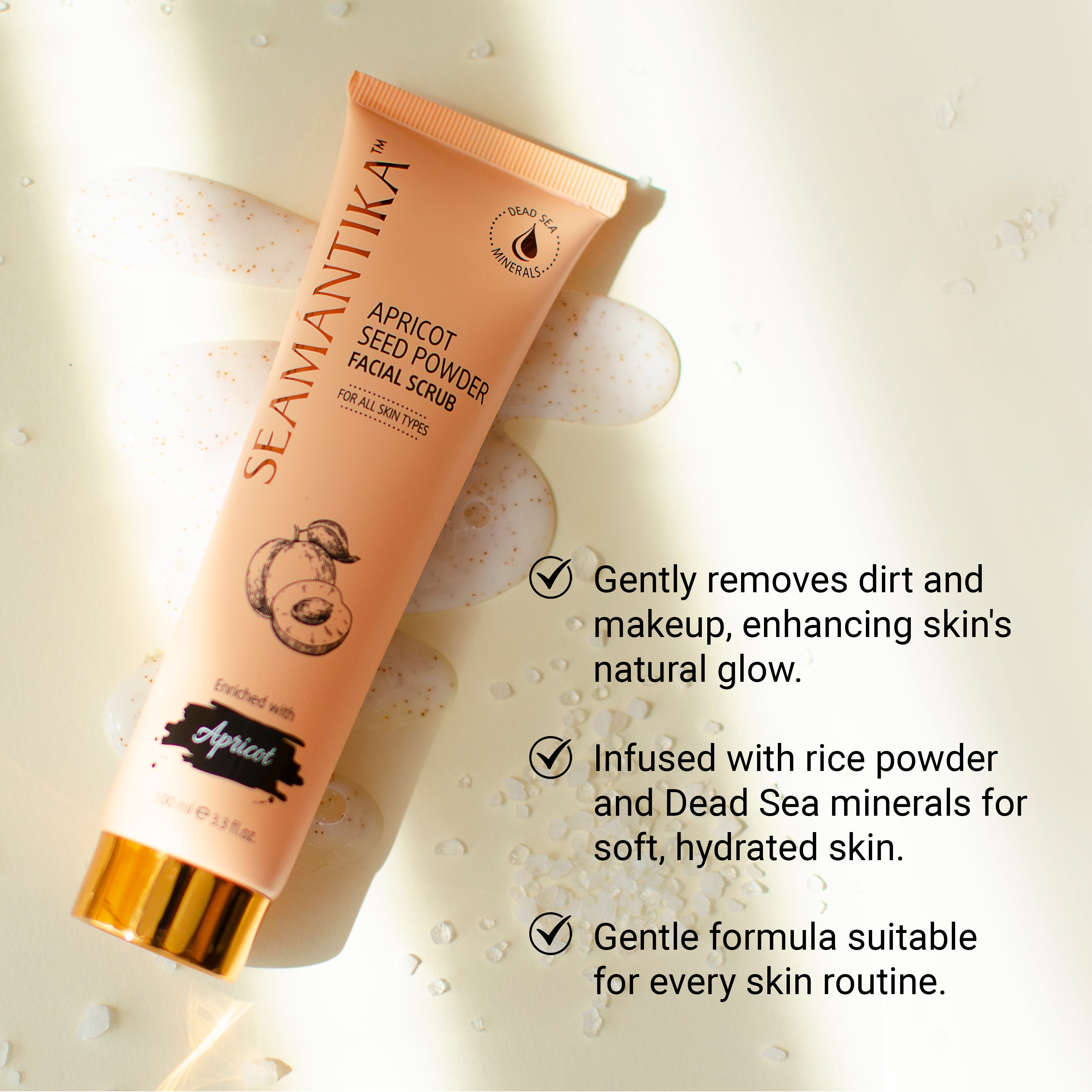 Gommage facial à la poudre de noyaux d’abricot – Noyaux d’abricot – Pour tous types de peau