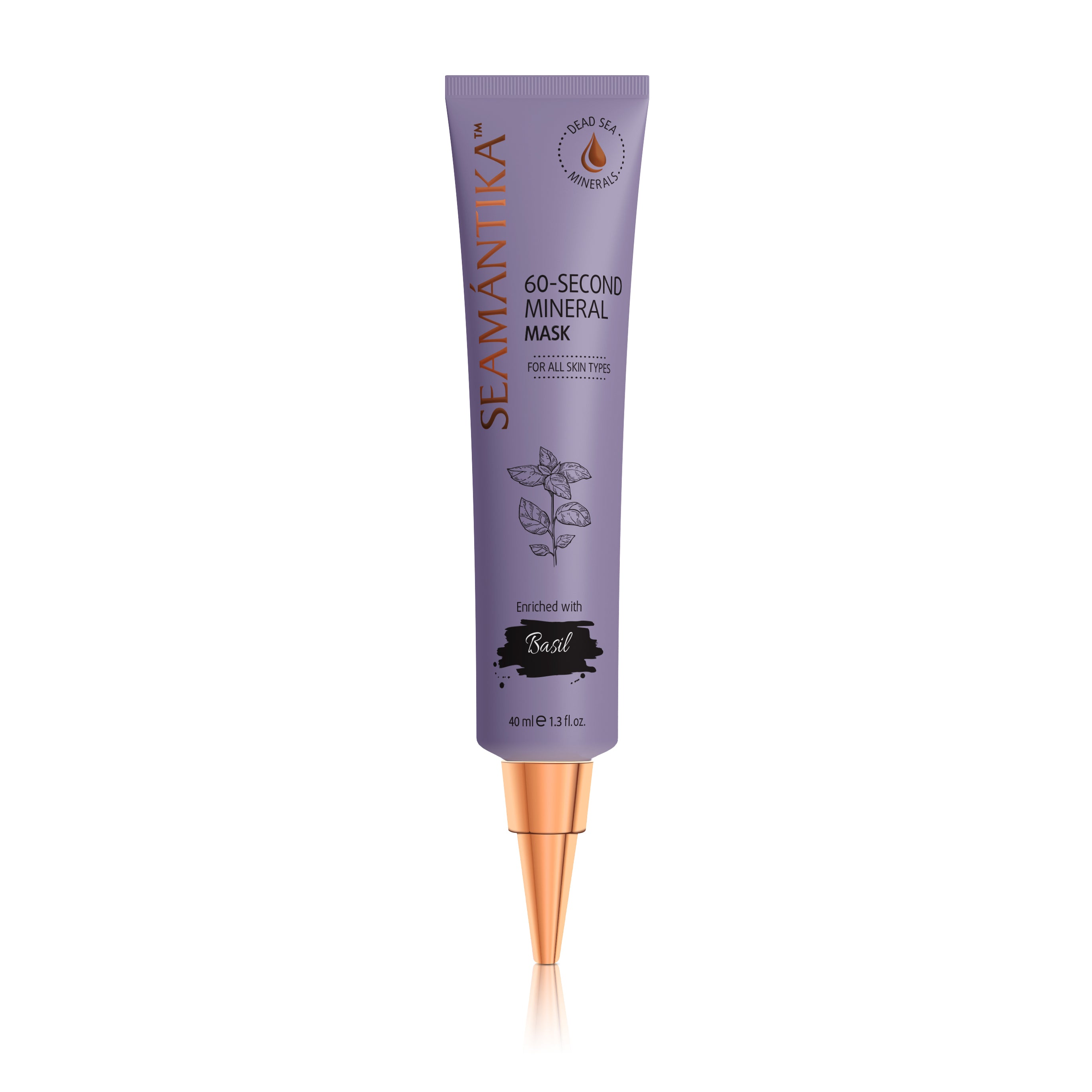 Masque Minéral 60 Secondes – Extrait de Feuilles de Basilic – Pour Tous Types de Peau