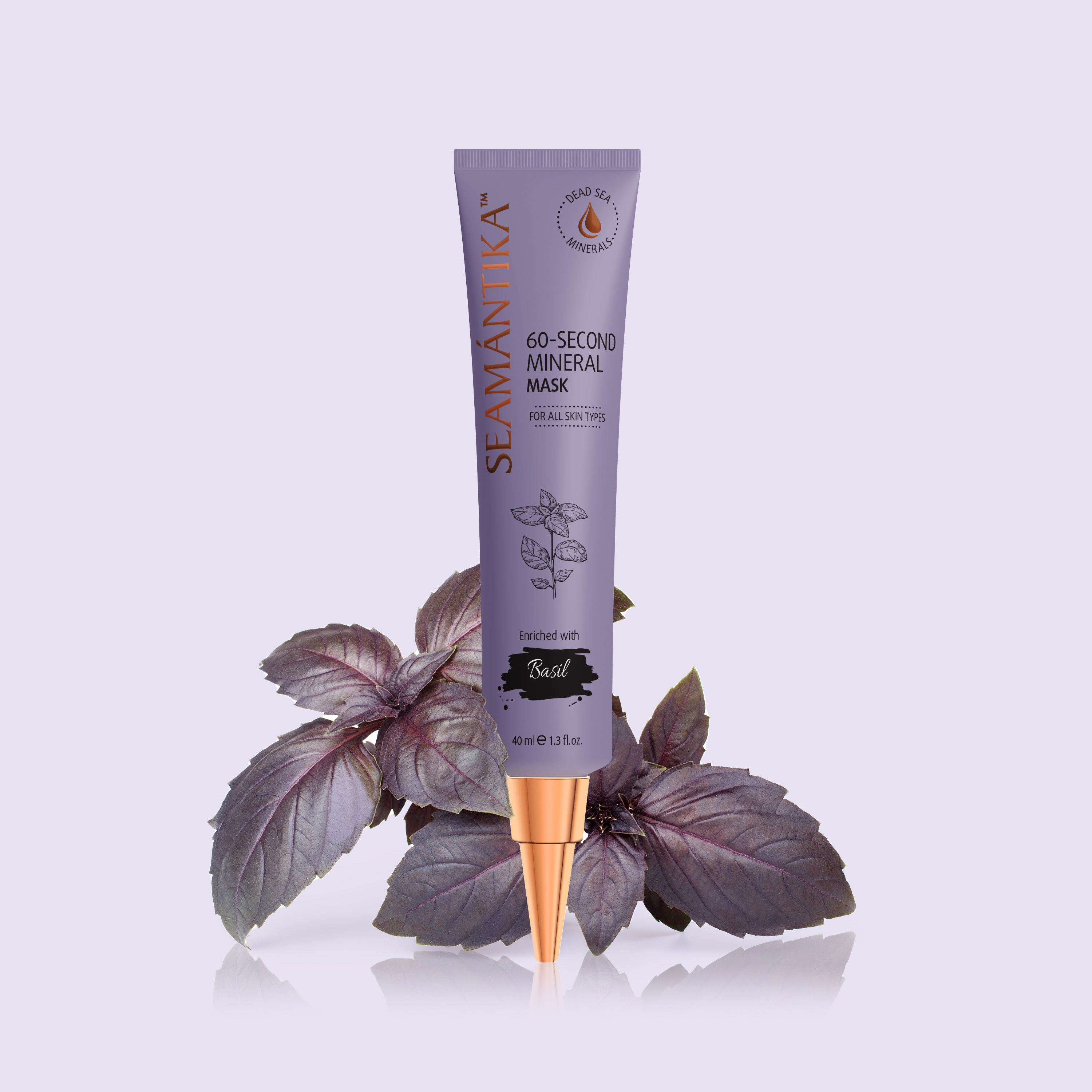 Masque Minéral 60 Secondes – Extrait de Feuilles de Basilic – Pour Tous Types de Peau