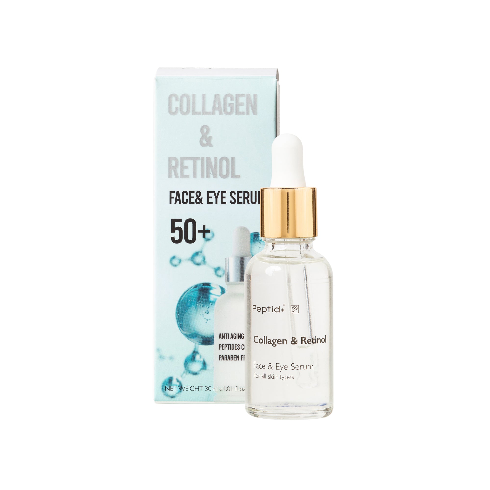 COLLAGEN AND RETINOL FACE AND EYE SERUM 50+