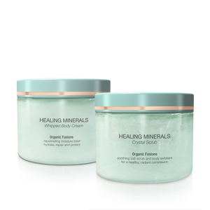 Healing Minerals Whipped Body Cream + Crystal Salt Scrub - Organic Fusion