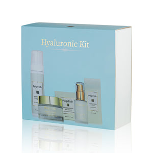 HYALURONIC ACID FACIAL TREATMENT KIT - soap 225 ml, Day cream 50 ml, Face&Eye serum 30 ml