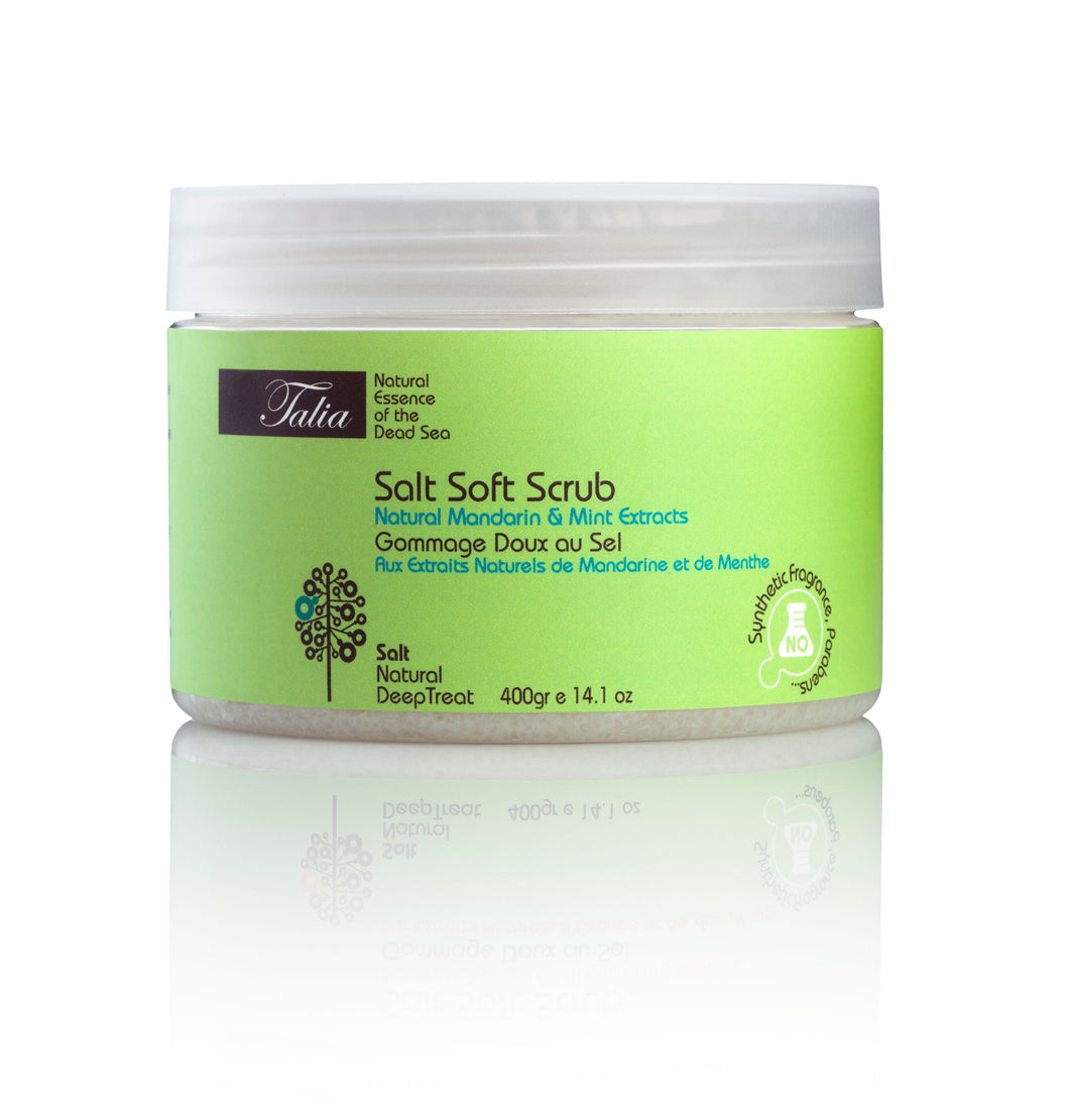 Salt Soft Scrub Natural Mandarin & Mint Extracts